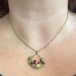 Rare! Retired Michael Michaud Petite Strawberries Necklace